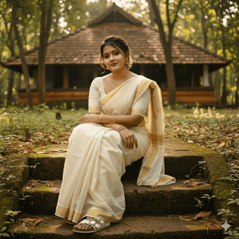 Result 2 for Traditional Kerala-Style Saree AI Prompt AI Photo Editing Prompt