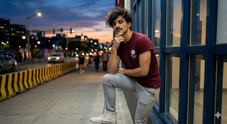 Result 2 for Urban Street Stylish Young Man Portrait AI Prompt AI Photo Editing Prompt