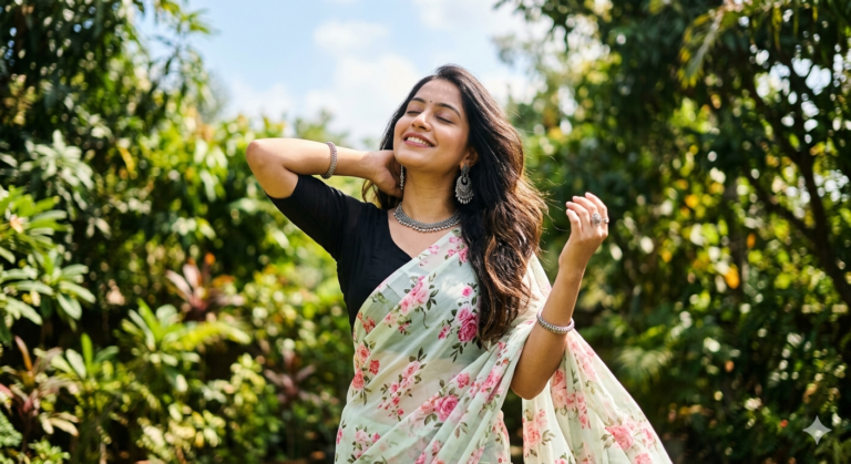 Result 1 for Floral Saree Elegance AI Prompt AI Photo Editing Prompt