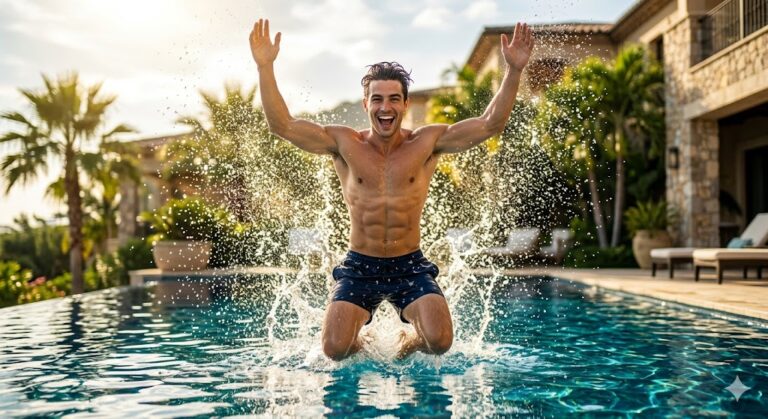Result 2 for Swimming Pool Fun Boys AI Prompt AI Photo Editing Prompt