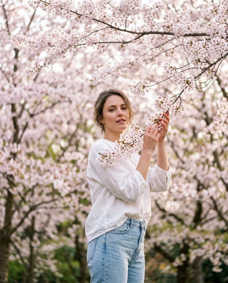 Result 1 for Cherry Blossom Spring Portrait AI Photo Editing Prompt
