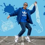 Result 1 for Retro Beat in Adidas Blue AI Photo Editing Prompt