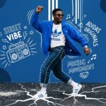 Result 2 for Retro Beat in Adidas Blue AI Photo Editing Prompt
