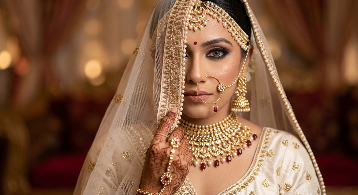 Result 1 for Traditional Bridal Regalia AI Photo Editing Prompt