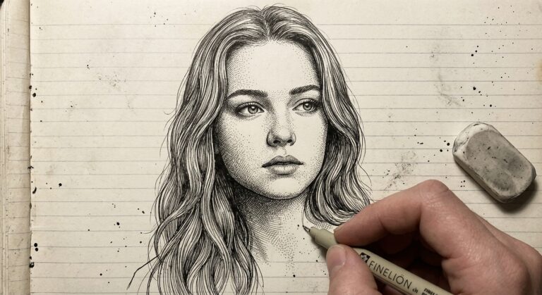 Result 1 for The Lined Notebook Portrait AI Photo Editing Prompt