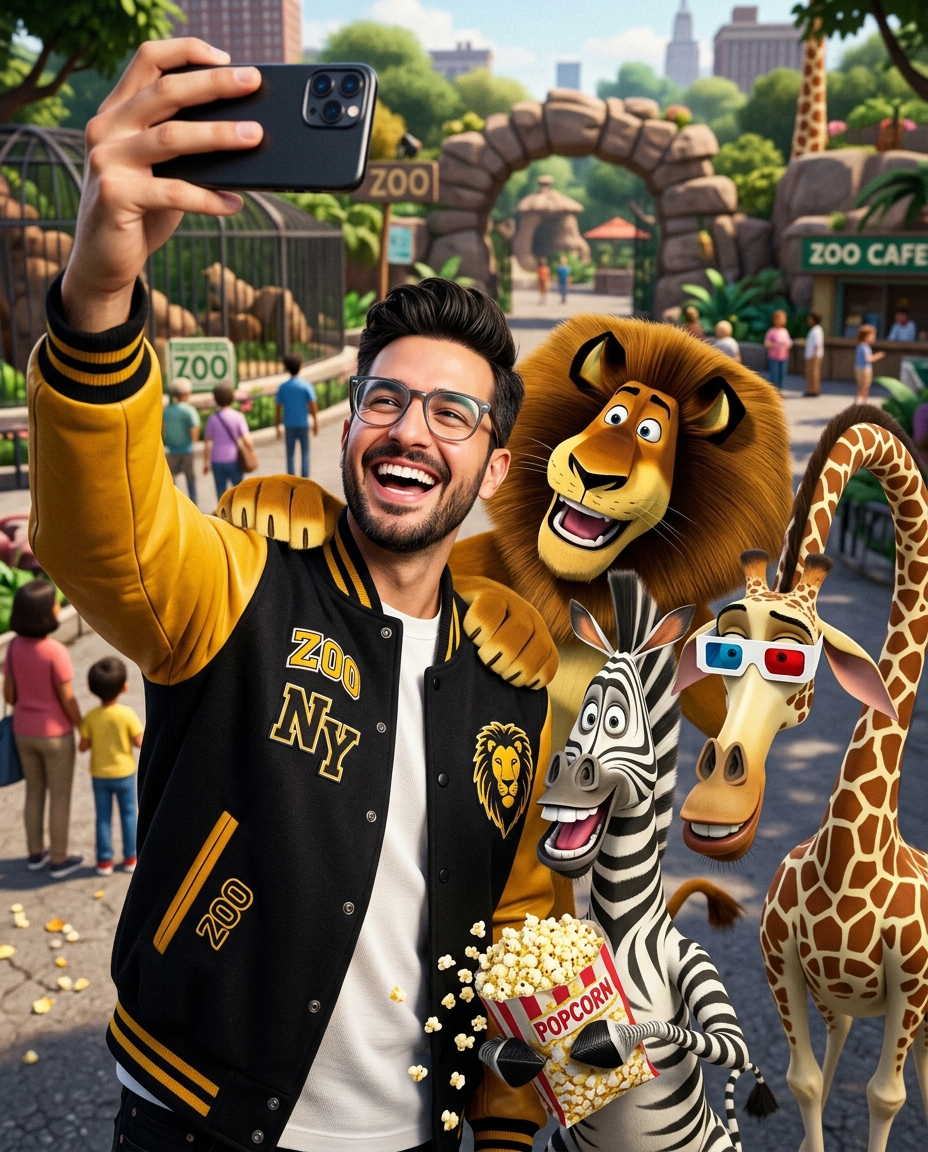 Result 2 for A Madagascar Selfie in Real Life AI Photo Editing Prompt