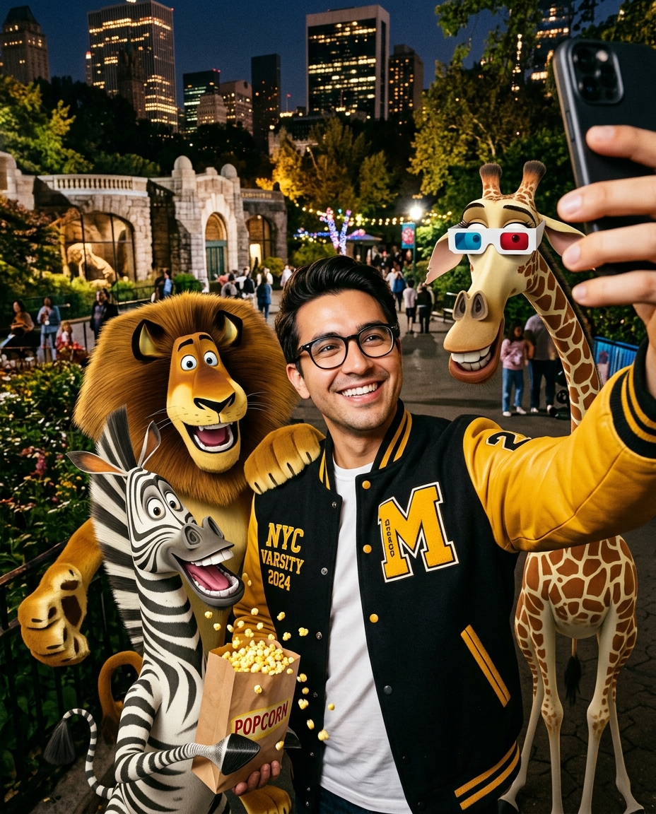 Result 3 for A Madagascar Selfie in Real Life AI Photo Editing Prompt